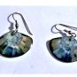 Vintage Organic Dyed Agate Fan Dangle Drop Wire Earrings Lot
