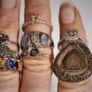 Vtg Sterling Silver Ring Settings Lot Collection 8 Pieces 4 Repair Harvest Scrap