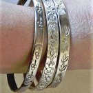 Vtg Sterling Silver TAXCO MEXICO Bangles Lot Collection of 3