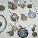 Vintage Sterling Silver MEXICO Mixed Lot Jewelry Incl Orquidea Earrings 69.6 Gr