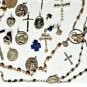 Vtg Sterling Silver Catholic Christian Religious  Medals Cross Rosary Lot 31 Pcs