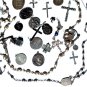 Vtg Sterling Silver Catholic Christian Religious Medals Cross Rosary Lot 31 Pcs