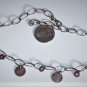 Vintage Sterling Silver MODERNIST Italy Charm Choker Chain Necklace Lot 16-1/4"