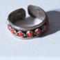 Vtg Sterling Silver SOUTHWEST Handmade Adjustable Coral Band Ring Lot ~Sz 6.5-9