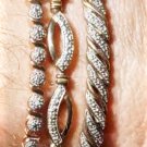 Vintage Sterling Silver Diamond & Sapphire Tennis Bracelets Lot of 3