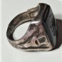 Antique Sterling Silver Onyx Intaglio Greek Roman Soldier Helmet Bust Ring 9