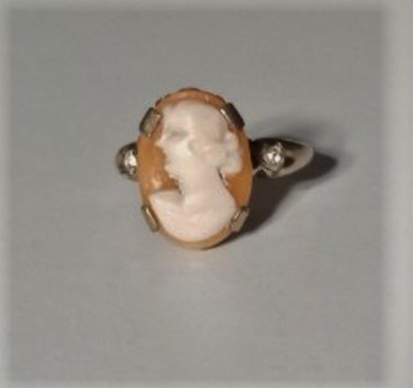 Antique Edwardian 10K Gold Filled Shell Cameo Ring Lot Size 6.5