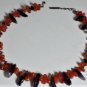 Vintage Sterling Silver SOUTHWESTERN Amethyst & Carnelian Necklace Lot 20"