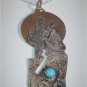 Vtg Sterling Silver Turquoise SOUTHWEST Navajo Wolf Moon Pendant Necklace Lot