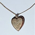 Antique Edwardian Gold Over Sterling Heart Locket Pendant Necklace Lot~ 20"
