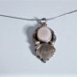 Vintage Sterling Silver SOUTHWEST Navajo Pink MOP Pendant Necklace Lot 18"