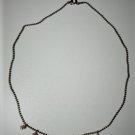 Vintage Sterling Silver Ball Chain w Dangle Mini Pearls Necklace Lot 16"