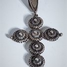 Vintage Sterling Silver ZUNI Snake Eye Large Cross Necklace Pendant Lot