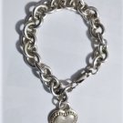 Vintage Sterling Silver Judith Ripka HEAVY Heart Dangle Chain Bracelet Lot 7.25"