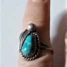 Vintage Sterling Silver SOUTHWEST Handmade Navajo Turquoise Ring Lot Size 7