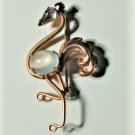 Vintage 12K GF VAN DELL Rare FLAMINGO Jelly Belly Pin Brooch Lot