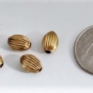 Vintage 14K Y Gold Fluted Crinolated Barrel Add-A-Beads 10 mm Lot of 5