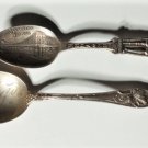 Antique Sterling Silver NY & Chicago Souvenir Spoons Lot of 2 Art Nouveau Grapes