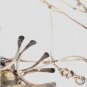 Vtg Sterling Silver MODERNIST Snowflake Obsidian Norway Pendant Necklace