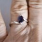 Vintage MODERNIST Minimalist Sterling Silver Amethyst Ring Lot Size 9.5