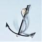 Vintage Sterling Silver & Real Pearl Anchor Mariner Sailor C. De Pin Brooch Lot