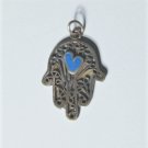 Vintage Sterling Silver Handmade Lapis Inlaid HAMSA Charm  Necklace Pendant Lot