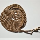 Antique Victorian 10K YG Rope Watch Chain  w Hook 40.5"