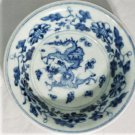 Antique Chinese Blue Decorated Dragon in Clouds Porcelain Brushwasher Lot 5.375"