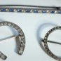 Antique Victorian Paste Pin Brooches & Edwardian Rhinestone Hat Pin Lot