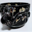Antique Chinese Song Tenmoku Oil Spot Double Chimera Handles Deep Bowl 4.375"