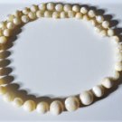 Vintage Silk Hand Knotted Graduated Mother of Pearl Round Beads Lot 5-11 mm