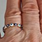 Vintage Sterling Silver Gold Plated Evil Eye Beads Band Ring Lot Sz 8