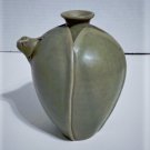 Antique Japanese Frog in Leaves Unsigned Artisan Pottery Vase Lot 4-3/4"