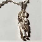 Vintage Sterling Silver JESUS Sacred Heart CZ Pendant Necklace Lot~ 18"
