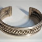 Vintage Sterling Silver Navajo Twist Wire Center Cuff Bracelet Lot TAHE