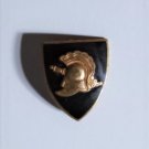 Antique Victorian Gilt Black Enameled Heraldic Shield Pin Brooch Lot