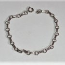 Vintage Sterling Silver Special Link Blank Charm Bracelet Lot 7-1/4"