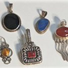 Vtg Sterling Silver Southwest Modernist Various Mixed Lot Necklace Pendants 35 G