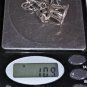 Vtg Art Deco Sterling Silver Alternating Textured Link Cage Bell Charm Bracelet