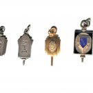 Vintage Sterling Silver & GF Fraternity Key Fobs Lot Collection of 4 Pieces