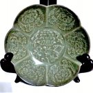 Antique ChineseSong Yaozhou Molded Flower Relief 6-Lobed Bowl Lot 5-1/2"
