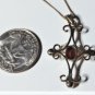 Vtg Sterling Silver Gold Vermeil 'Pearl & Garnet Cross Pendant Necklace Lot 18 "