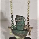 Antique Chinese Spectacular Colors Carved Hanging Jade Lidded Vase Lot