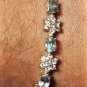 Vintage Sterling Silver JJT Aquamarine & CZ Tennis Bracelet Lot 7-1/4"