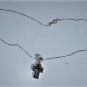 Vintage Sterling Silver Black Onyx Marcasite Cross Pendant Necklace Lot 18"