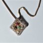 Vtg Sterling Silver Gold Vermeil Ross Simons Gemstone Pendant Necklace Lot 18"