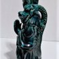 Antique Chinese Ming Teal Green Glazed Buddha w Dragon Stautue Lot 9.185"