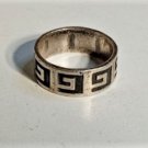 Vintage Sterling Silver Heavy MEXICO Geo Design Band Ring Lot Sz 9.5