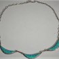 Vintage Sterling Silver SOUTHWESTERN Turquoise Inlay ZUNI Necklace Lot 18-1/2"