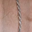 Vintage Sterling Silver ITALY Rope Chain Bracelet Lot 7-3/8"